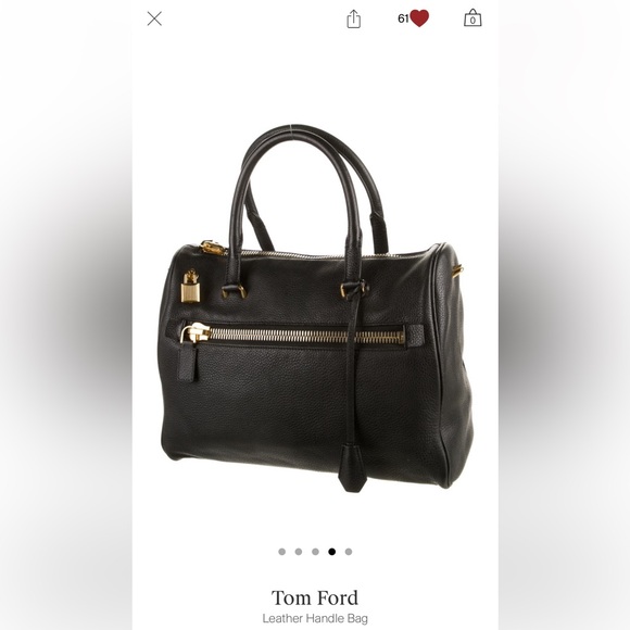 Tom Ford Black Pebbled Leather Frea Freya Satchel Handbag - Picture 6 of 13